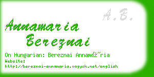 annamaria bereznai business card